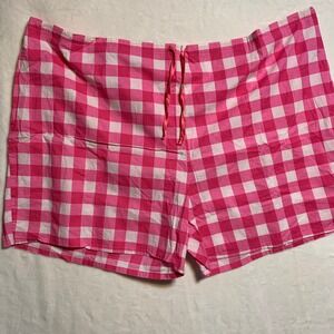 Dreams & Co Womens Pink Gingham Pajama Shorts Sleep Lounge Plus Size 6X *Read*